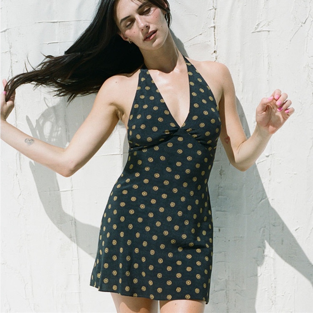 Réalisation Par Halter Mini Dress, The Leila in Sunburst, XXL